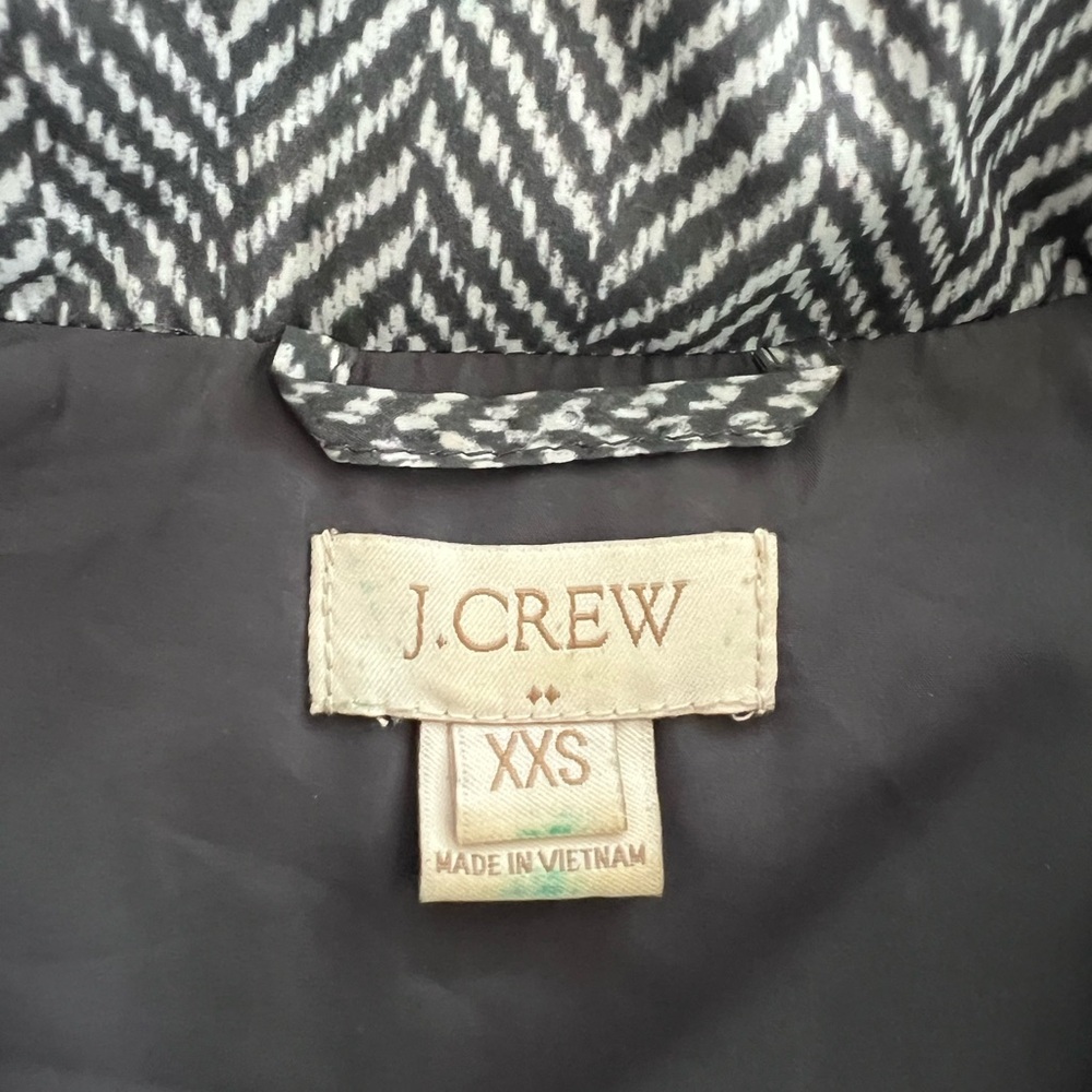 J. Crew Vest Sleeveless Grey Quilted Down Feather Puffer Vest XS Zip - Picture 5 of 10